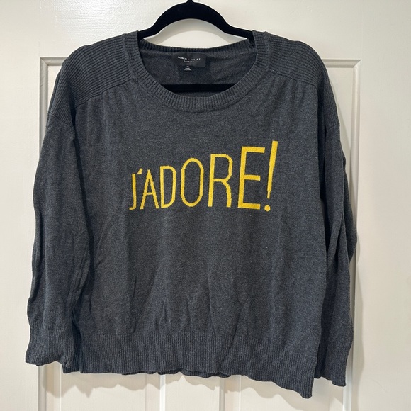 J’Adore ! love Paris Romeo & Juliet knit grey sweater top blouse - Picture 2 of 13